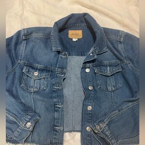 PAIGE Pacey Raw Hem Blue Denim Jacket